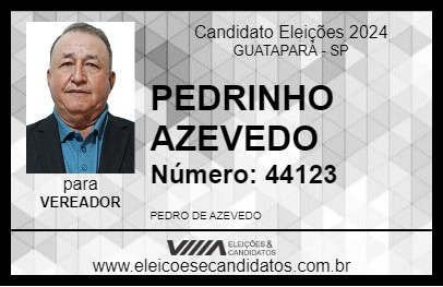 Candidato PEDRINHO AZEVEDO 2024 - GUATAPARÁ - Eleições