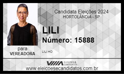 Candidato LILI 2024 - HORTOLÂNDIA - Eleições