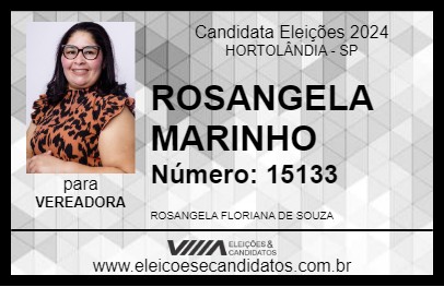 Candidato ROSANGELA MARINHO 2024 - HORTOLÂNDIA - Eleições