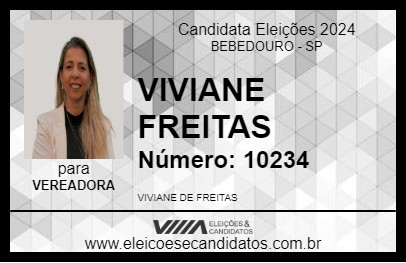 Candidato VIVIANE FREITAS 2024 - BEBEDOURO - Eleições