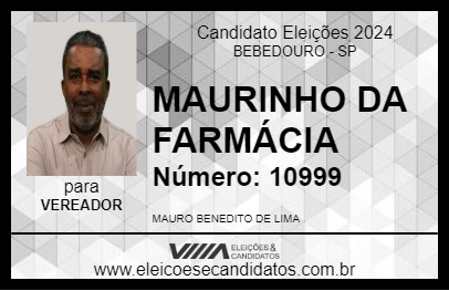 Candidato MAURINHO DA FARMÁCIA 2024 - BEBEDOURO - Eleições