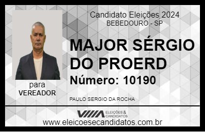 Candidato MAJOR SÉRGIO 2024 - BEBEDOURO - Eleições