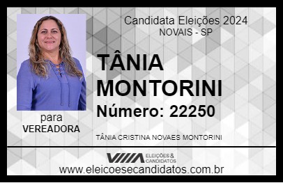 Candidato TÂNIA MONTORINI 2024 - NOVAIS - Eleições