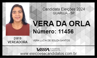 Candidato VERA DA ORLA 2024 - GUARUJÁ - Eleições