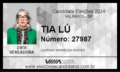 Candidato TIA LÚ 2024 - VALINHOS - Eleições