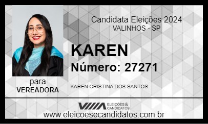 Candidato KAREN 2024 - VALINHOS - Eleições