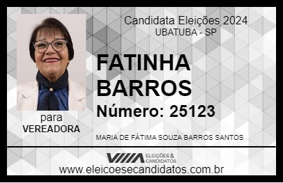 Candidato FATINHA BARROS 2024 - UBATUBA - Eleições