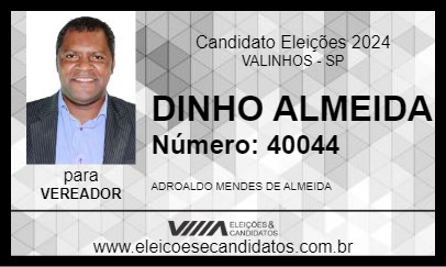 Candidato DINHO ALMEIDA 2024 - VALINHOS - Eleições