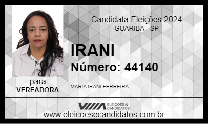 Candidato IRANI 2024 - GUARIBA - Eleições