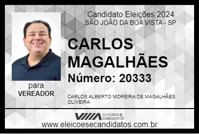 Candidato CARLOS MAGALHÃES 2024 - SÃO JOÃO DA BOA VISTA - Eleições