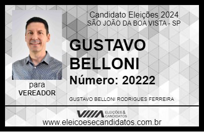 Candidato GUSTAVO BELLONI 2024 - SÃO JOÃO DA BOA VISTA - Eleições