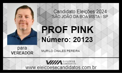 Candidato PROF PINK 2024 - SÃO JOÃO DA BOA VISTA - Eleições