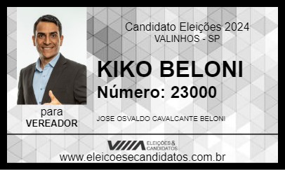 Candidato KIKO BELONI 2024 - VALINHOS - Eleições