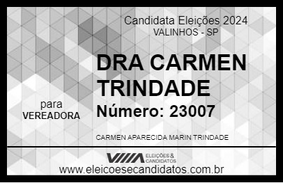 Candidato DRA CARMEN TRINDADE 2024 - VALINHOS - Eleições