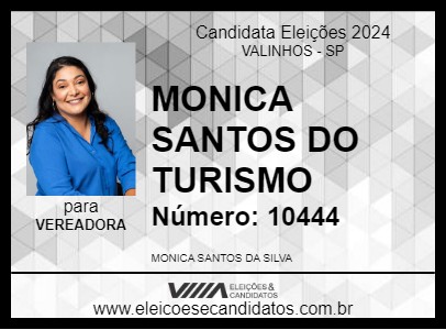 Candidato MONICA SANTOS DO TURISMO 2024 - VALINHOS - Eleições