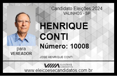 Candidato HENRIQUE  CONTI 2024 - VALINHOS - Eleições