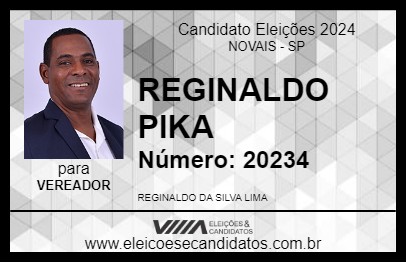 Candidato REGINALDO PIKA 2024 - NOVAIS - Eleições