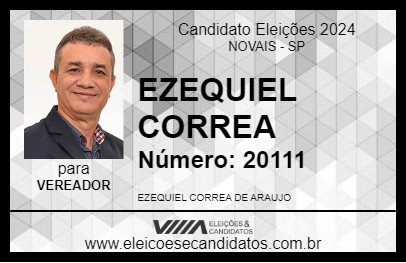 Candidato EZEQUIEL CORREA 2024 - NOVAIS - Eleições