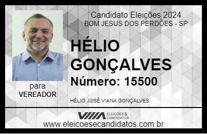 Candidato HÉLIO GONÇALVES 2024 - BOM JESUS DOS PERDÕES - Eleições