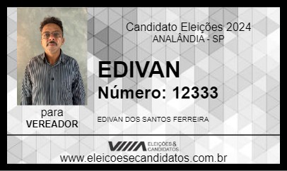 Candidato EDIVAN 2024 - ANALÂNDIA - Eleições