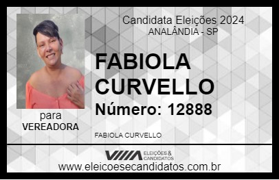 Candidato FABIOLA CURVELLO 2024 - ANALÂNDIA - Eleições