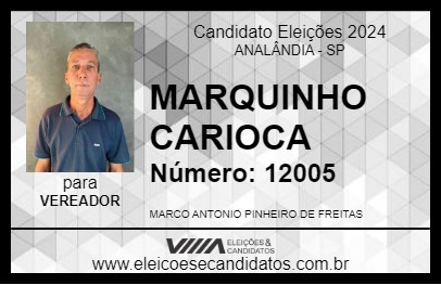 Candidato MARQUINHO CARIOCA 2024 - ANALÂNDIA - Eleições