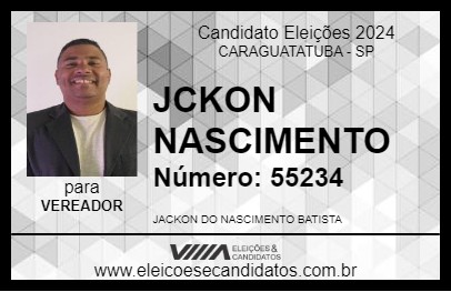 Candidato JACKSON NASCIMENTO 2024 - CARAGUATATUBA - Eleições