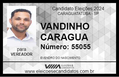 Candidato VANDINHO CARAGUA 2024 - CARAGUATATUBA - Eleições