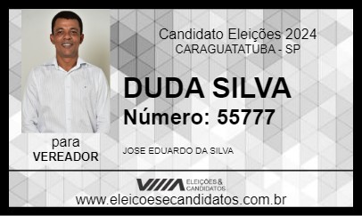 Candidato DUDA SILVA 2024 - CARAGUATATUBA - Eleições