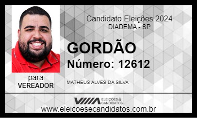 Candidato GORDÃO 2024 - DIADEMA - Eleições