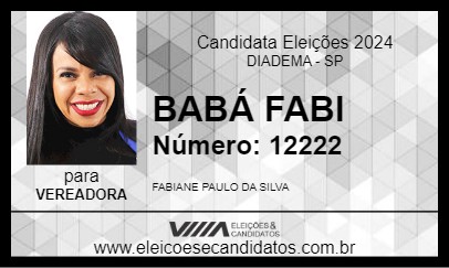 Candidato BABÁ FABI 2024 - DIADEMA - Eleições