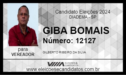 Candidato GIBA BOMAIS 2024 - DIADEMA - Eleições