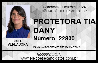 Candidato PROTETORA TIA DANY 2024 - SÃO JOSÉ DOS CAMPOS - Eleições