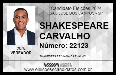 Candidato SHAKESPEARE CARVALHO 2024 - SÃO JOSÉ DOS CAMPOS - Eleições