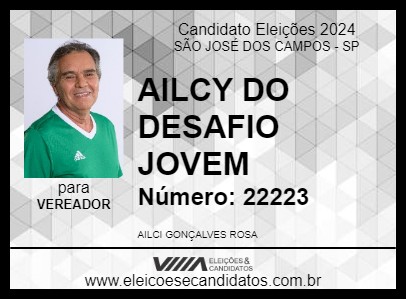 Candidato AILCY DO DESAFIO JOVEM 2024 - SÃO JOSÉ DOS CAMPOS - Eleições