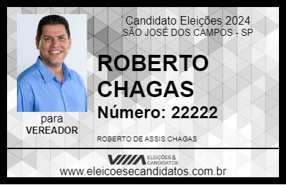 Candidato ROBERTO CHAGAS 2024 - SÃO JOSÉ DOS CAMPOS - Eleições