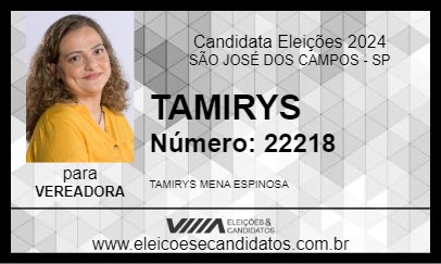 Candidato TAMIRYS 2024 - SÃO JOSÉ DOS CAMPOS - Eleições