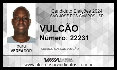 Candidato VULCÃO 2024 - SÃO JOSÉ DOS CAMPOS - Eleições