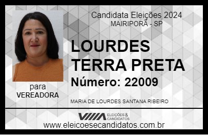 Candidato LOURDES TERRA PRETA 2024 - MAIRIPORÃ - Eleições