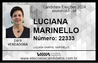 Candidato LUCIANA MARINELLO 2024 - MAIRIPORÃ - Eleições