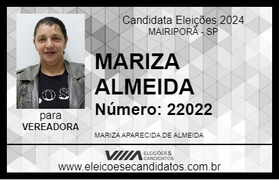 Candidato MARIZA ALMEIDA 2024 - MAIRIPORÃ - Eleições