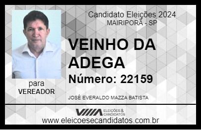 Candidato VEINHO DA ADEGA 2024 - MAIRIPORÃ - Eleições