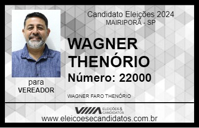 Candidato WAGNER THENÓRIO  2024 - MAIRIPORÃ - Eleições