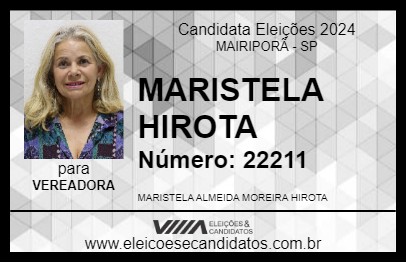 Candidato MARISTELA HIROTA 2024 - MAIRIPORÃ - Eleições