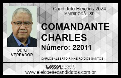 Candidato COMANDANTE CHARLES  2024 - MAIRIPORÃ - Eleições