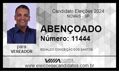 Candidato ABENÇOADO 2024 - NOVAIS - Eleições