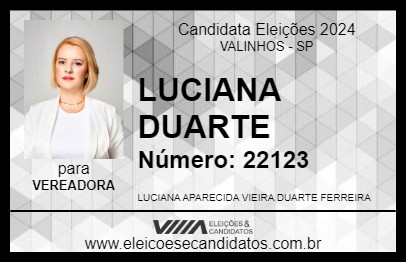 Candidato LUCIANA DUARTE 2024 - VALINHOS - Eleições