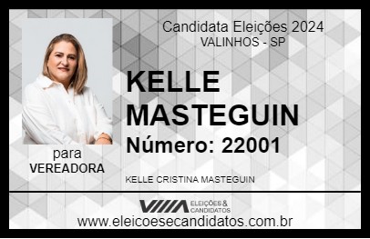 Candidato KELLE MASTEGUIN 2024 - VALINHOS - Eleições