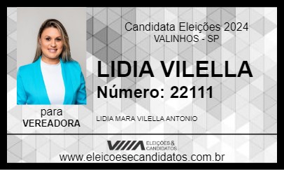 Candidato LIDIA VILELLA 2024 - VALINHOS - Eleições