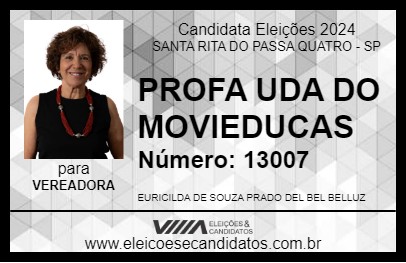 Candidato PROFA UDA DO MOVIEDUCAS 2024 - SANTA RITA DO PASSA QUATRO - Eleições